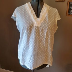 Talbots short sleeved dot blouse